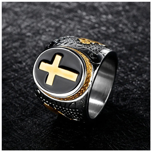 EDELSTAHL "CROSS V6" RING - ICERAIN JEWELRY