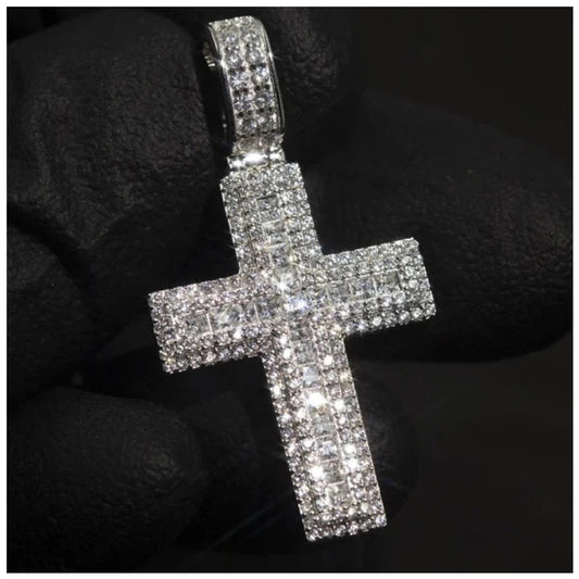 ICED OUT "CROSS V6" KETTE - ICERAIN JEWELRY