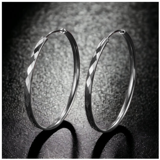 925S SILVER "HOOP V2" OHRRINGE - ICERAIN JEWELRY