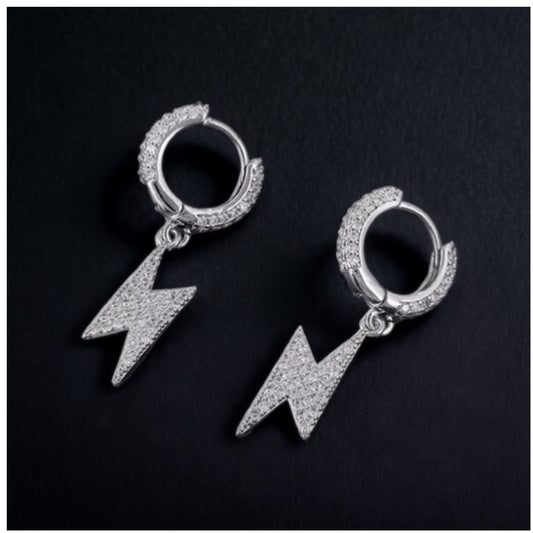 ICED OUT "SILVER LIGHTNING" OHRRINGE - ICERAIN JEWELRY
