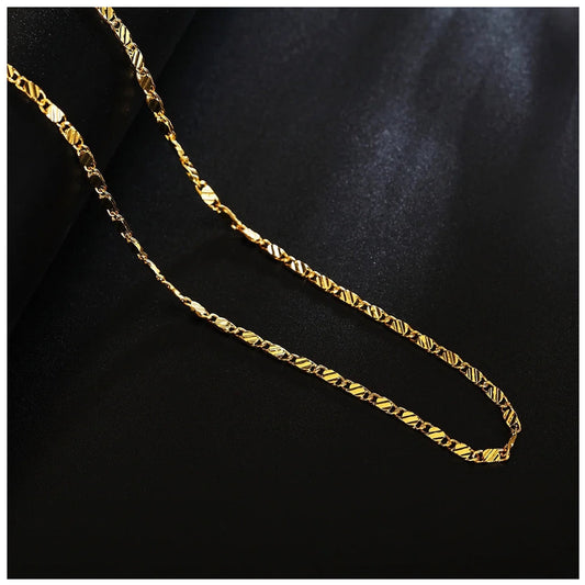 925S SILVER 2MM "GOLD CLAVICLE" KETTE - ICERAIN JEWELRY