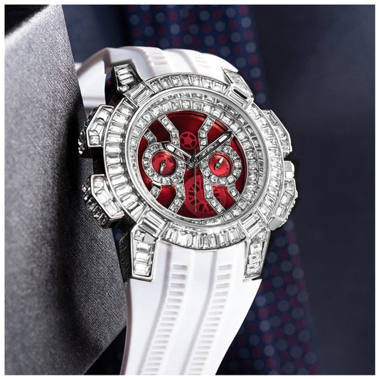 SALE | ICED OUT SILVER/WHITE "SUNSTAR" UHR - ICERAIN JEWELRY