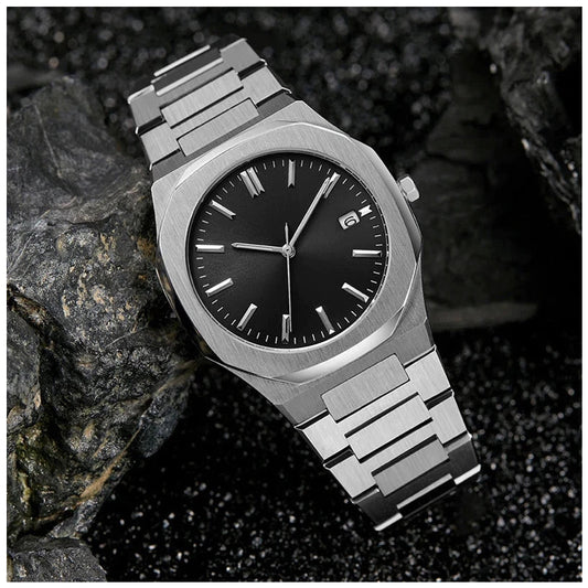 EDELSTAHL AUTOMATIK "BLACK PATTERY" UHR - ICERAIN JEWELRY