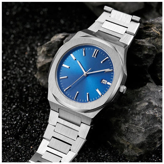 EDELSTAHL AUTOMATIK "BLUE PATTERY" UHR - ICERAIN JEWELRY