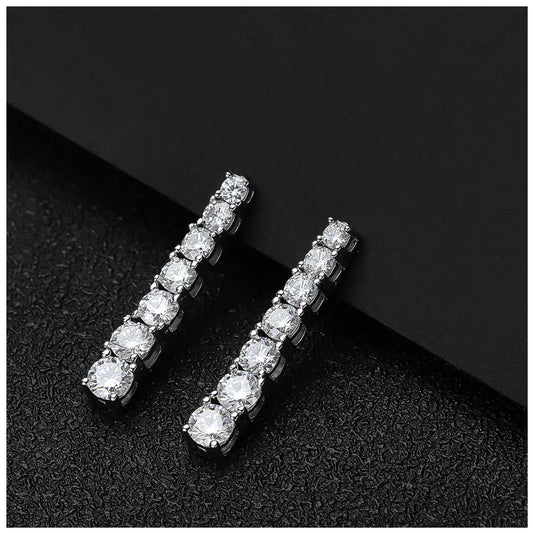 ICED OUT MOISSANITE "LOGILO" WEISSGOLD 925S SILVER OHRRINGE - ICERAIN JEWELRY
