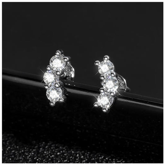 ICED OUT MOISSANITE "HASERLI" WEISSGOLD 925S SILVER OHRRINGE - ICERAIN JEWELRY