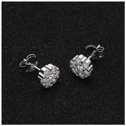 ICED OUT MOISSANITE "FINE" WEISSGOLD 925S SILVER OHRRINGE - ICERAIN JEWELRY