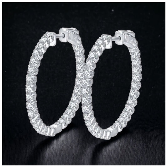 ICED OUT MOISSANITE "PRECIOUS" WEISSGOLD 925S SILVER OHRRINGE - ICERAIN JEWELRY