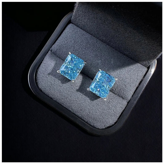 ICED OUT MOISSANITE "COLORSARLI" WEISSGOLD 925S SILVER OHRRINGE - ICERAIN JEWELRY