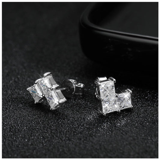 ICED OUT MOISSANITE "TRIANGLE" WEISSGOLD 925S SILVER OHRRINGE - ICERAIN JEWELRY
