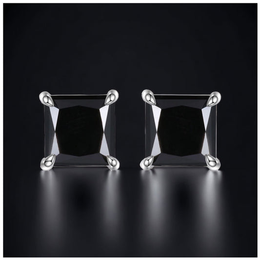 ICED OUT MOISSANITE "BLACK/RED SILVERSTAR" WEISSGOLD 925S SILVER OHRRINGE - ICERAIN JEWELRY