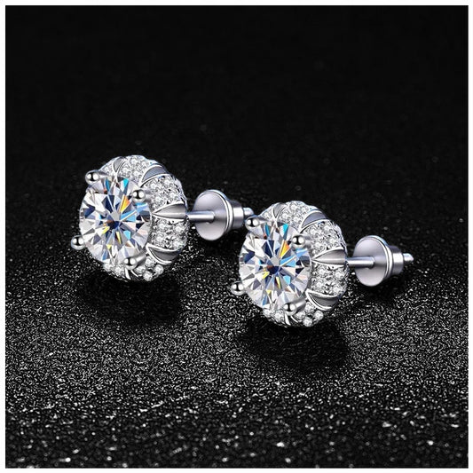 ICED OUT MOISSANITE "GRACISA" WEISSGOLD 925S SILVER OHRRINGE - ICERAIN JEWELRY