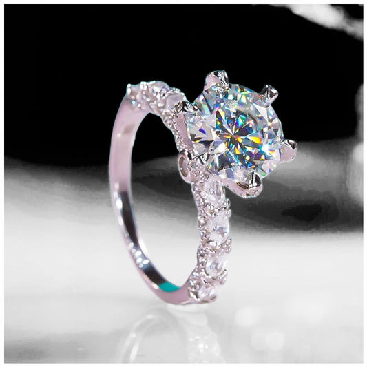 SALE | ICED OUT MOISSANITE GRÖSSE 6 "SPOSARE" WEISSGOLD 925S SILVER RING - ICERAIN JEWELRY