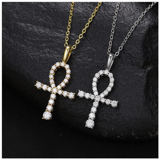 ICED OUT MOISSANITE "HOLY CROSS" WEISSGOLD 925S SILVER KETTE - ICERAIN JEWELRY