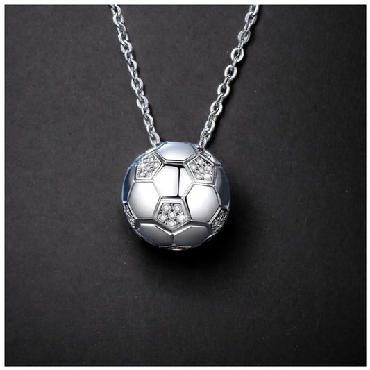 ICED OUT MOISSANITE "SOCCER" WEISSGOLD 925S SILVER KETTE - ICERAIN JEWELRY