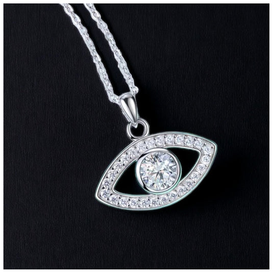 ICED OUT MOISSANITE "EYE" WEISSGOLD 925S SILVER KETTE - ICERAIN JEWELRY