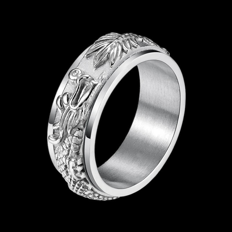 Luxus Edelstahl "Silver Dragon" Ringe