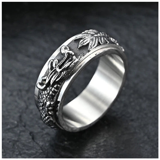 Luxus Edelstahl "Silver Dragon" Ringe