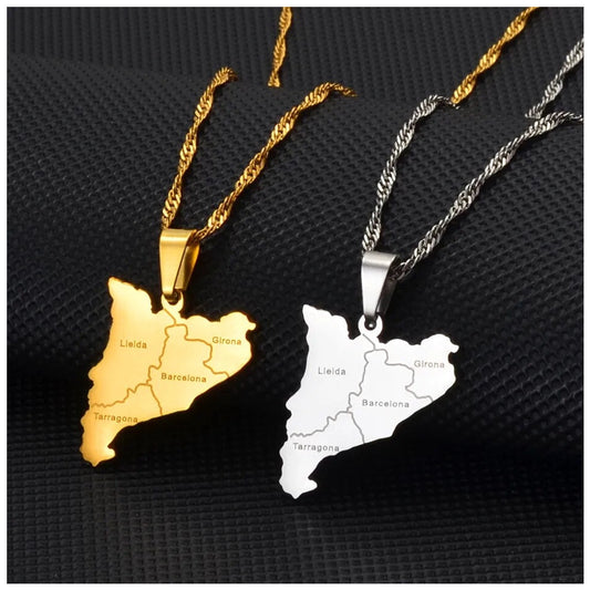 EDELSTAHL "SPAIN CATALONIA" LÄNDERKETTE - ICERAIN JEWELRY