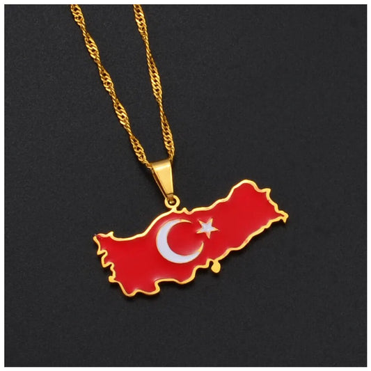 EDELSTAHL "TURKIYE" LÄNDERKETTE - ICERAIN JEWELRY