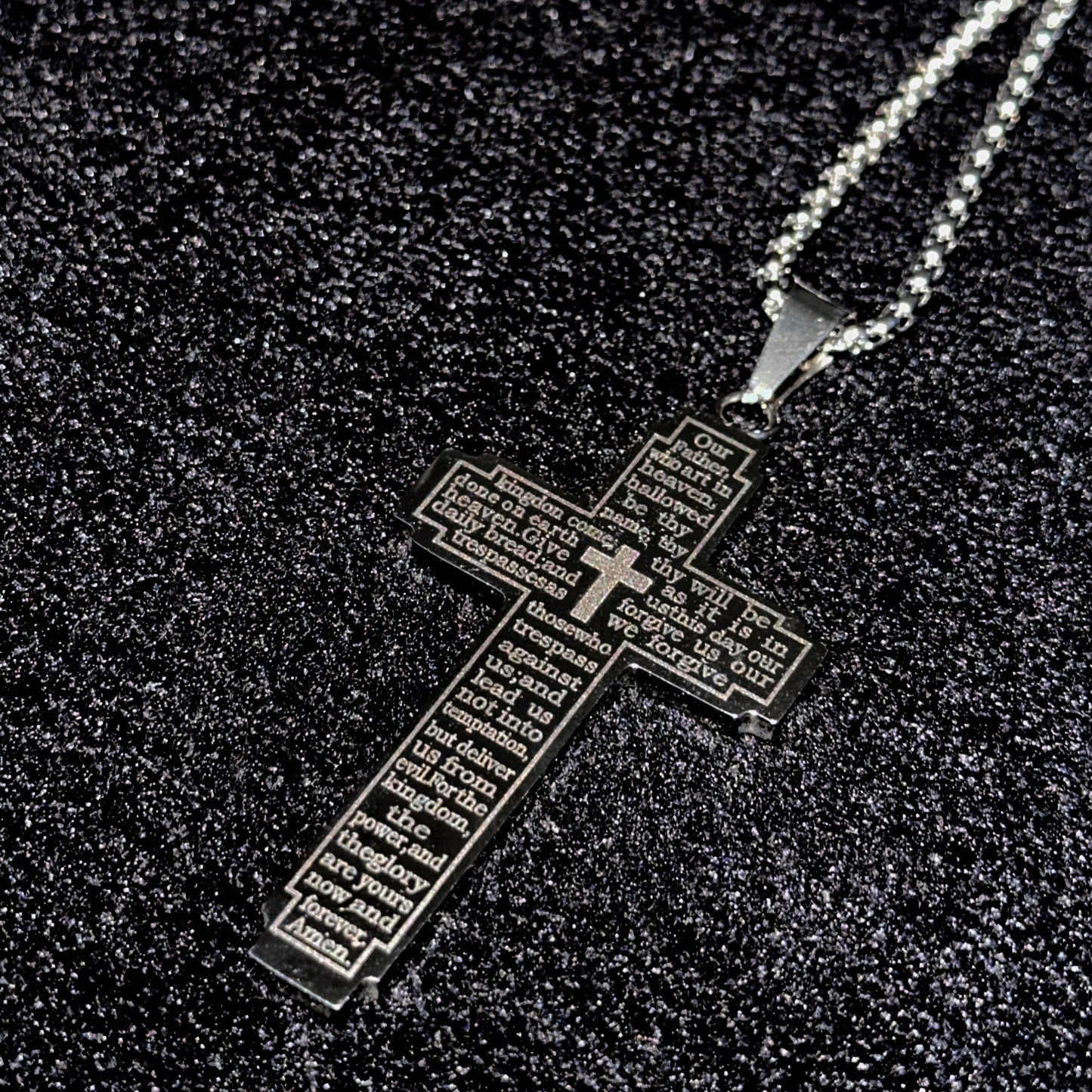 Luxus Edelstahl "Amen Cross" Kette