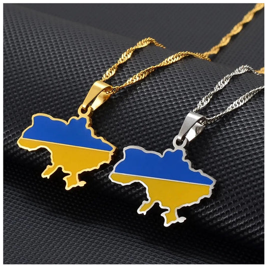 EDELSTAHL "UKRAINE" LÄNDERKETTE - ICERAIN JEWELRY