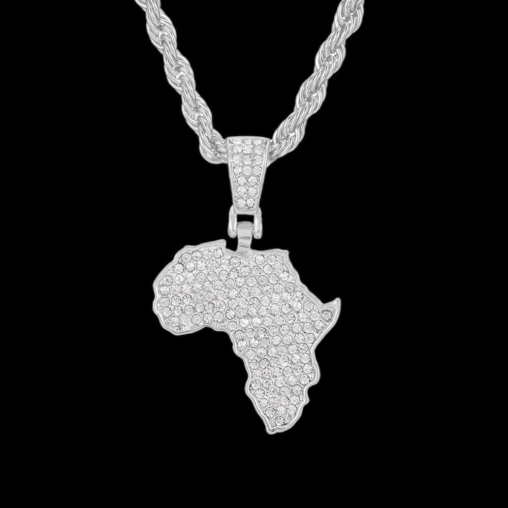 Luxus Iced Out "Africa" Länderkette