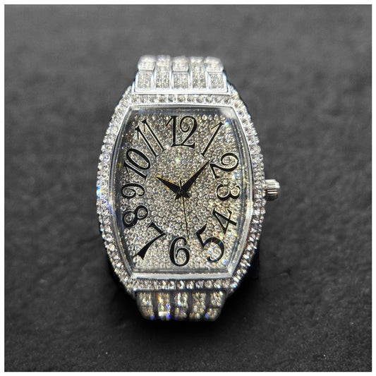 SALE | ICED OUT "SILVER TONNEAU" UHR - ICERAIN JEWELRY