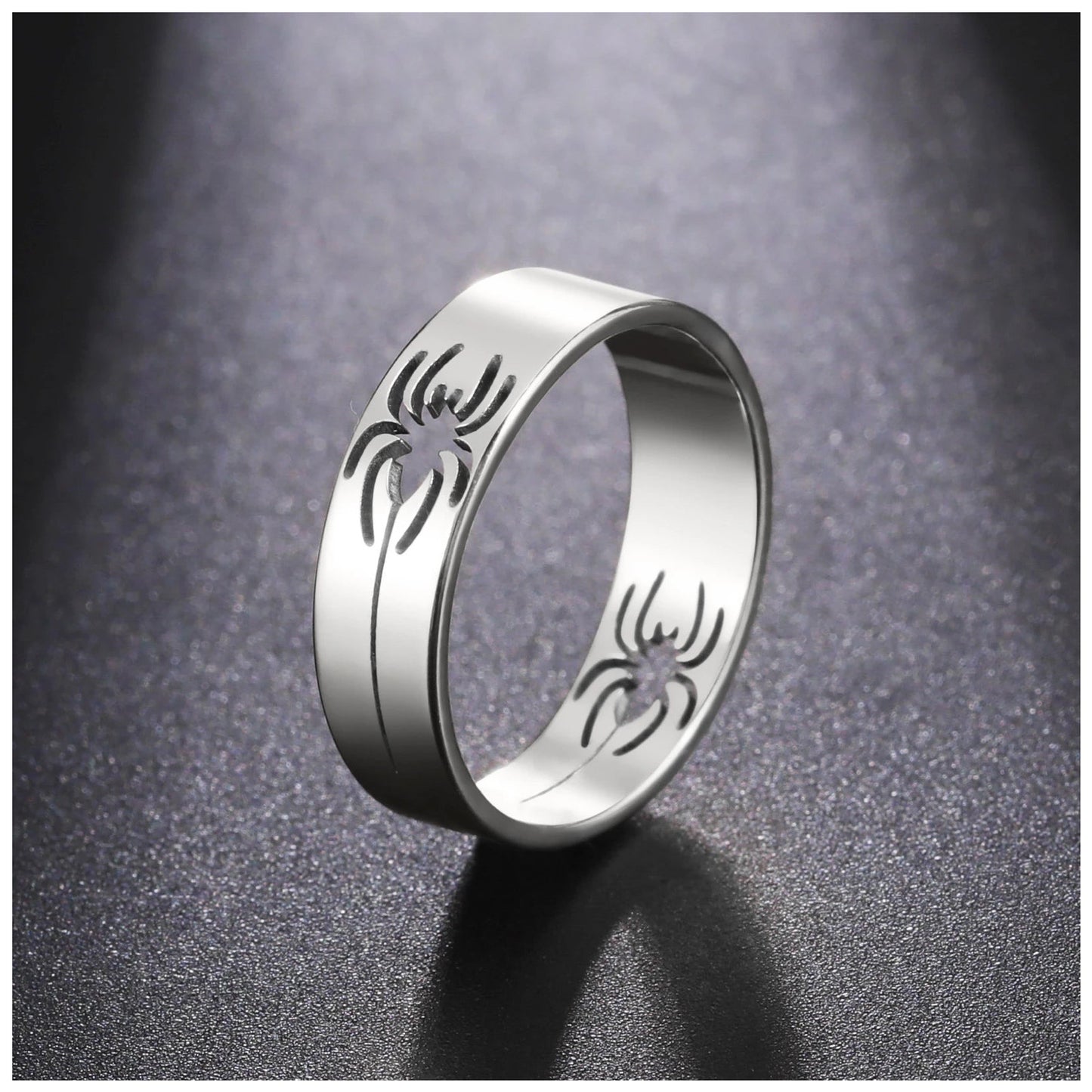 Luxus Edelstahl "Silver Spider" Ringe