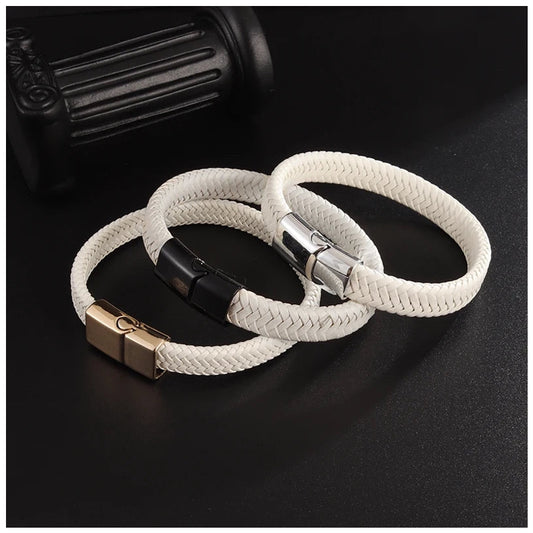 Elegante Leder "Whitonos" Armbänder