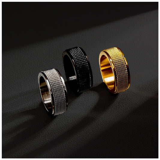 EDELSTAHL 8MM "MESH" RING - ICERAIN JEWELRY