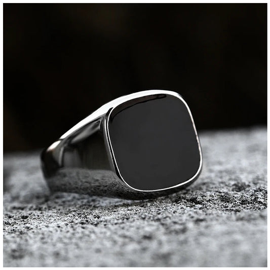 SALE | EDELSTAHL GRÖSSE 9 (19MM DURCHMESSER) "SIGNET" RING - ICERAIN JEWELRY
