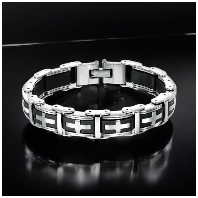 Luxus Edelstahl 14mm "Cross" Armbänder - ICERAIN JEWELRY