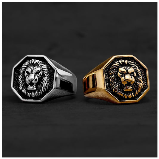 Luxus Edelstahl "Lion V2" Ringe