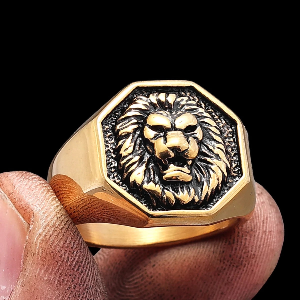 Luxus Edelstahl "Lion V2" Ringe