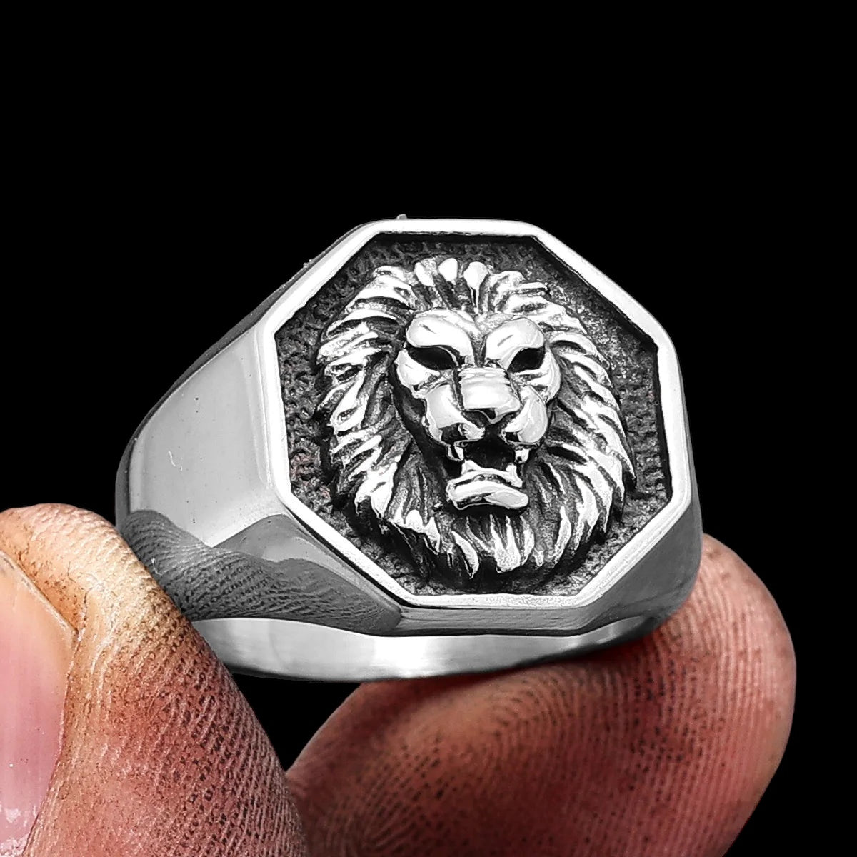 Luxus Edelstahl "Lion V2" Ringe