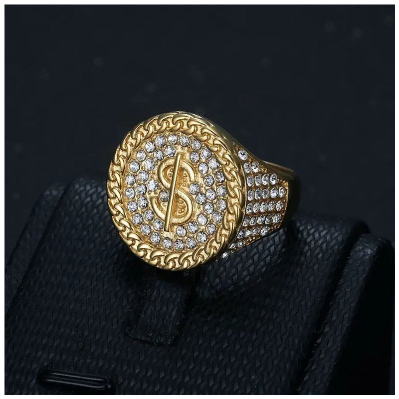 Luxus Iced Out "Dollar" Ringe