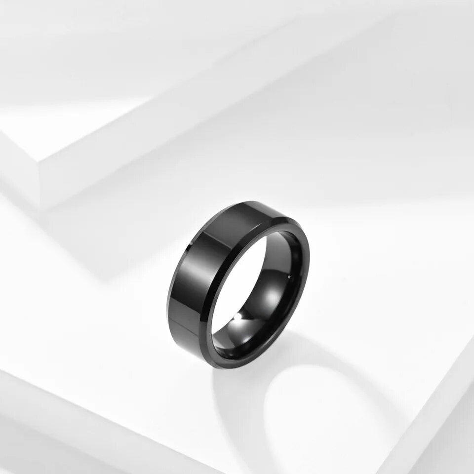 Luxus Edelstahl "Black Comfort" Ringe