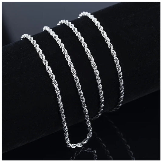 SALE | 925S SILVER 3MM 65CM "ROPE" KETTE - ICERAIN JEWELRY