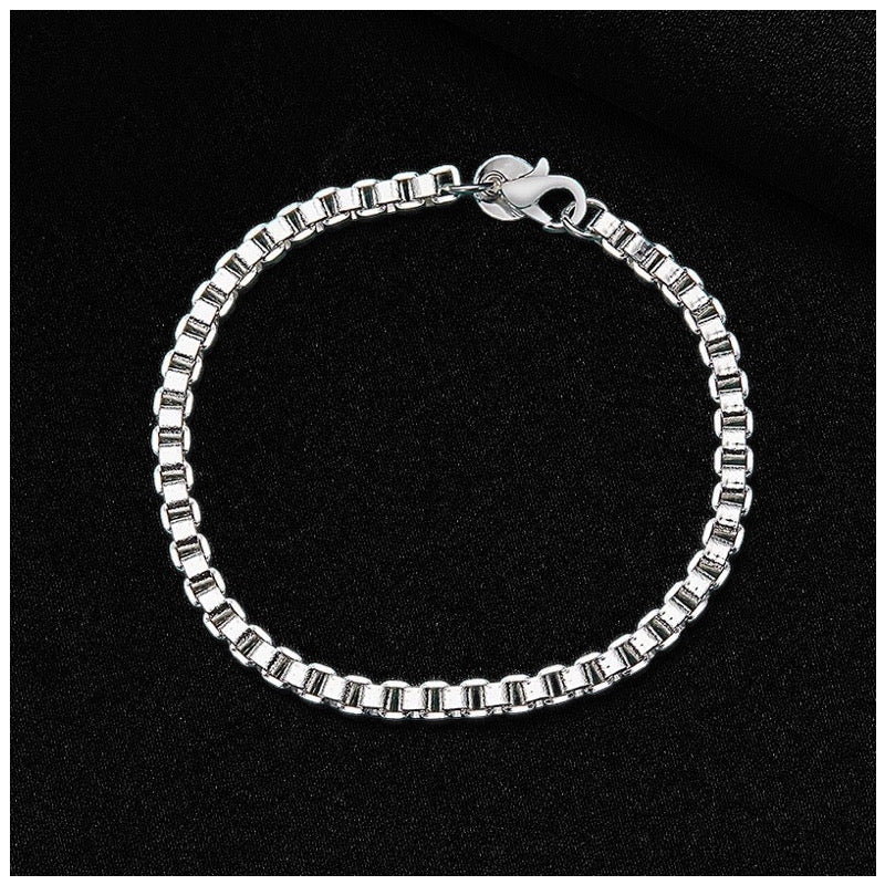 Luxus 925S Silver 3mm "Box" Armbänder