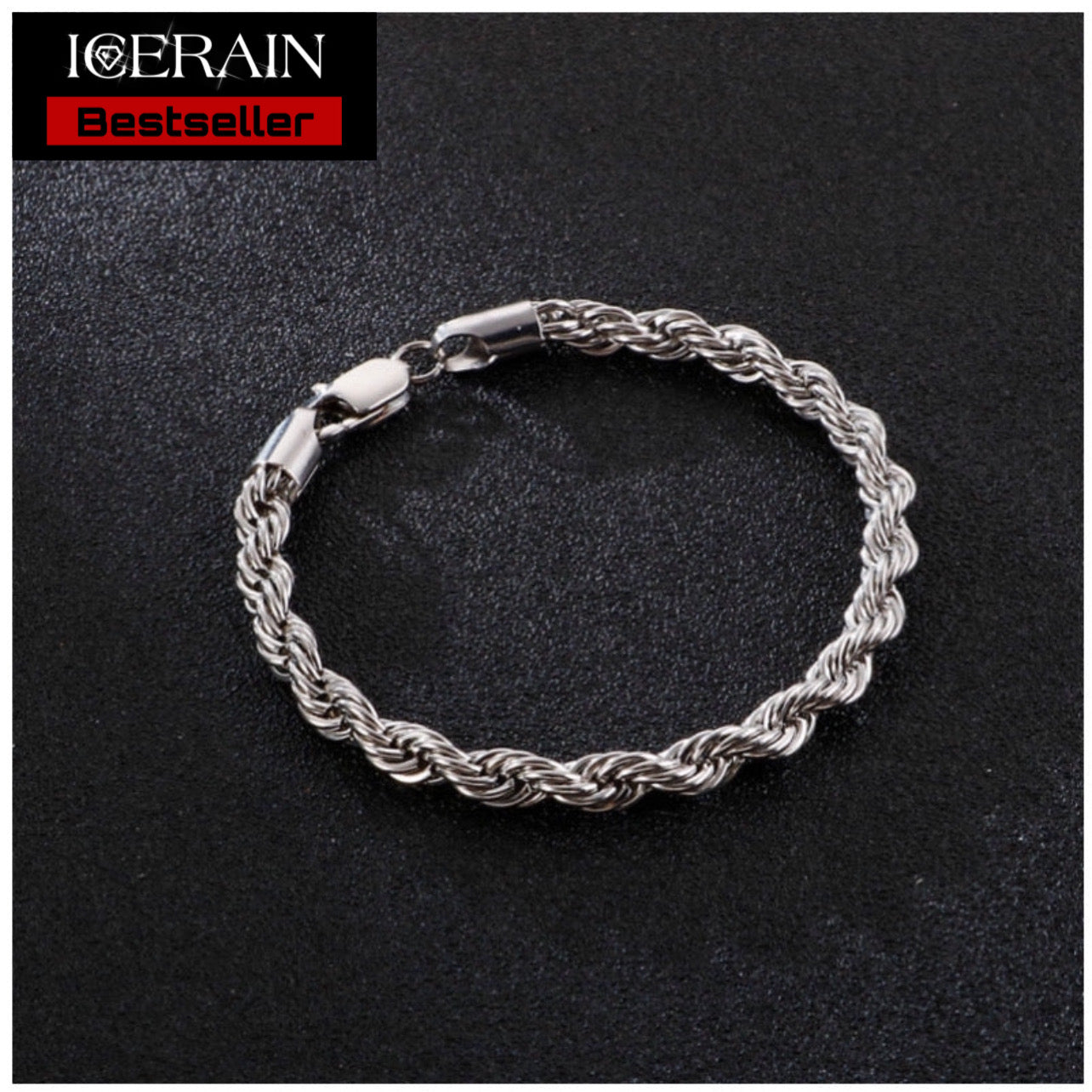 Luxus Edelstahl "Silver Rope" Armbänder