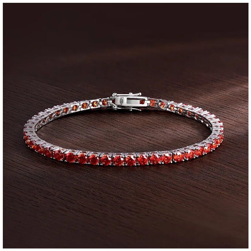 ICED OUT MOISSANITE "RED TENNIS" WEISSGOLD 925S SILVER ARMBAND - ICERAIN JEWELRY