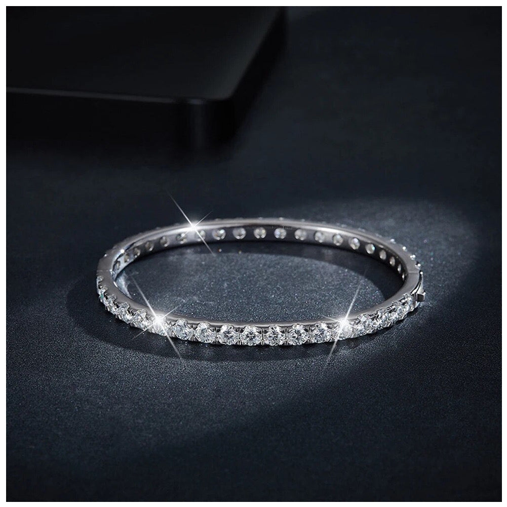 Luxus Iced Out Moissanite "Round Tennis" Whitegold 925S Silver Armbänder