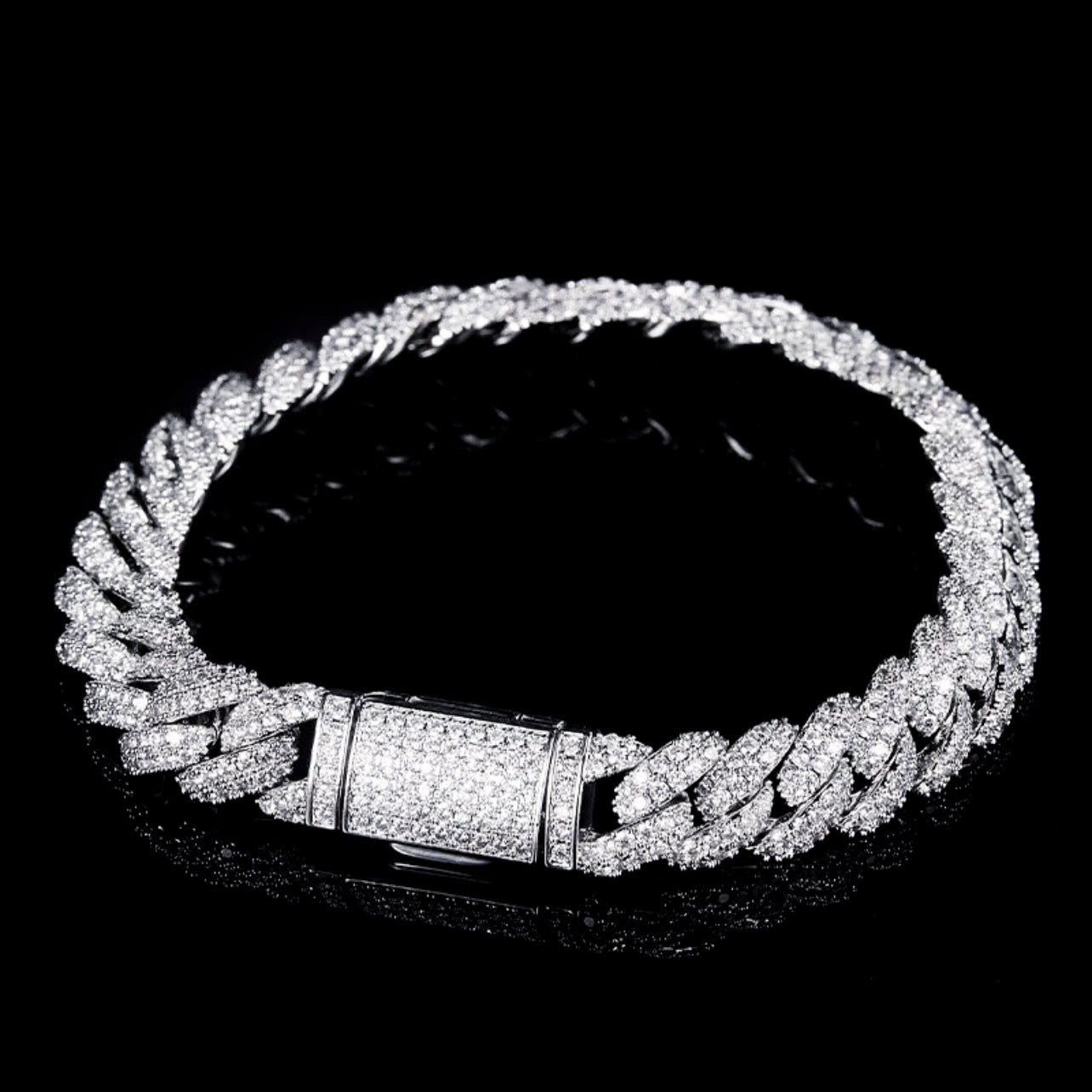 Luxus Iced Out 9mm "Silver Chopper" Armbänder