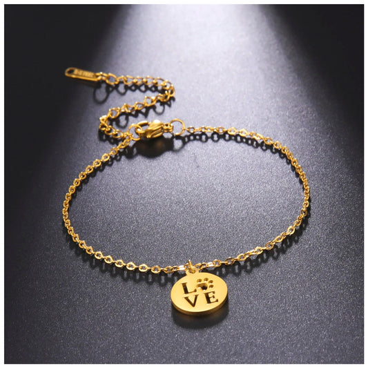 EDELSTAHL "GOLD LOVE DOG" ARMBAND - ICERAIN JEWELRY
