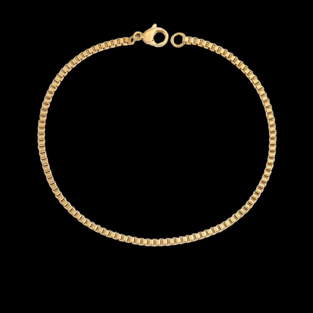 Luxus Edelstahl 2mm "Gold Box" Armbänder