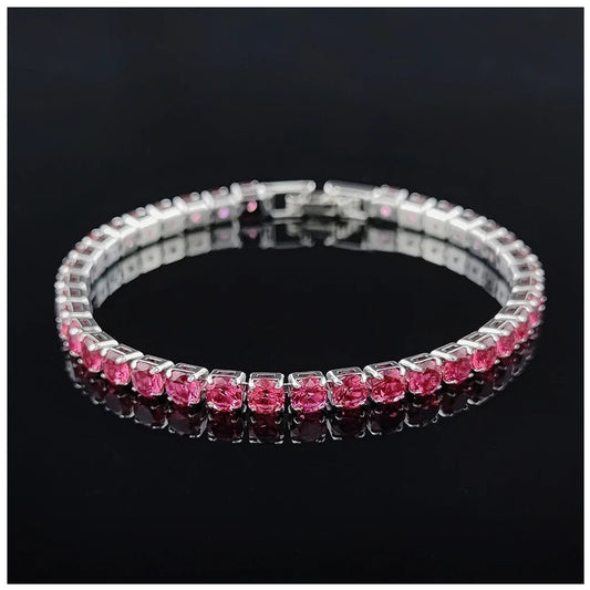 Luxus Iced Out 4mm "Magenta Tennis" Armbänder - ICERAIN JEWELRY