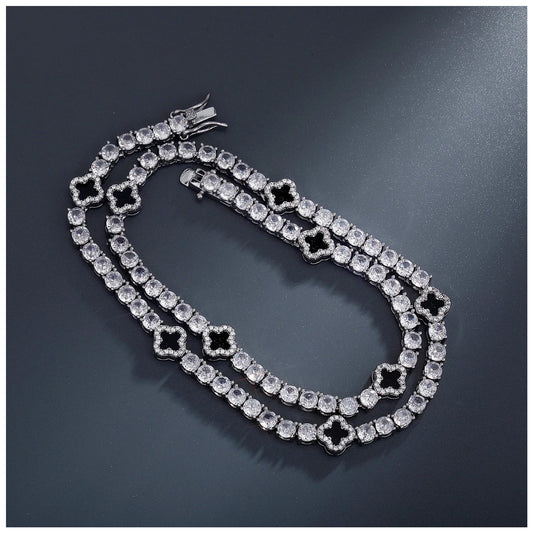 ICED OUT "BLACK CLOVER TENNIS" KETTE - ICERAIN JEWELRY