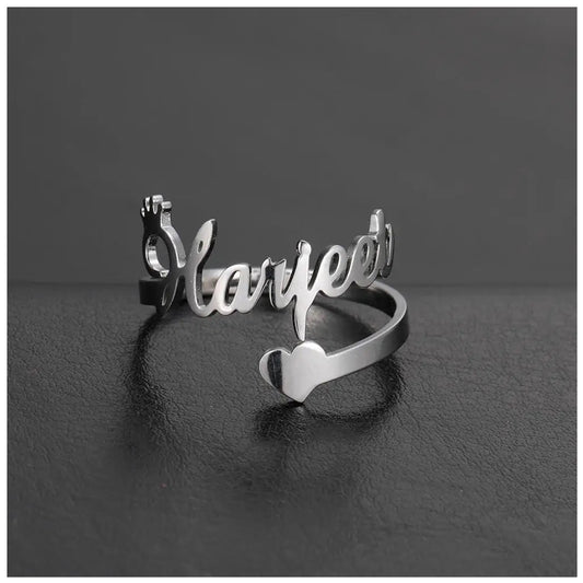 PERSONALISIERTER EDELSTAHL "HEART" RING - ICERAIN JEWELRY