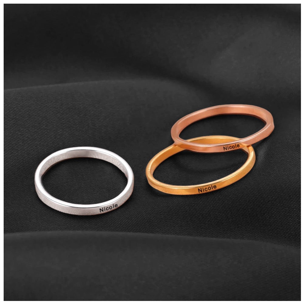 Personalisierte Edelstahl "Valentine" Ringe